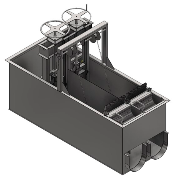 Камера приемная с комплектом решеток и щитовых затворов